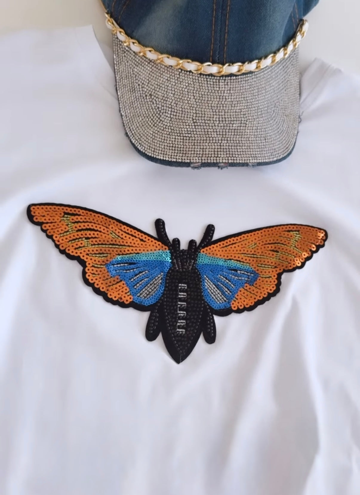 Gilded Wings Sequin T-Shirt-110 Short Sleeve Tops-AZUL MONACO-Coastal Bloom Boutique, find the trendiest versions of the popular styles and looks Located in Indialantic, FL