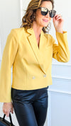 City Muse Cropped Blazer - Dijon-160 Jackets-oddi-Coastal Bloom Boutique, find the trendiest versions of the popular styles and looks Located in Indialantic, FL