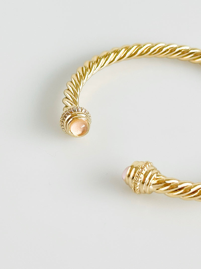 Gold Rope Pink CZ Bracelet-230 Jewelry-TREASURE JEWELS-Coastal Bloom Boutique, find the trendiest versions of the popular styles and looks Located in Indialantic, FL