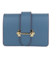 Level Up Italian Leather Crossbody Bag - Grey Blue
