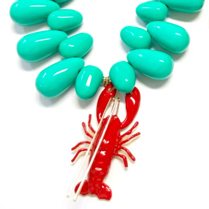 Crabby Hour Drop Necklace-230 Jewelry-HoopLa-Coastal Bloom Boutique, find the trendiest versions of the popular styles and looks Located in Indialantic, FL