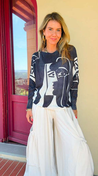 Faces of Fashion Lurex Italian St Tropez Knit Top