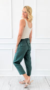 Woven Crepe Drawstring Elastic Waist Pants - Ash Jade-170 Bottoms-Zenana-Coastal Bloom Boutique, find the trendiest versions of the popular styles and looks Located in Indialantic, FL