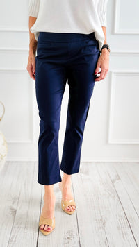Weekend Muse Slim Ankle Pant-Navy Blue-100 Pants-spin usa-Coastal Bloom Boutique, find the trendiest versions of the popular styles and looks Located in Indialantic, FL