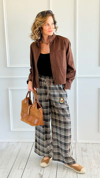 Regal Emblem Plaid Italian Pants-100 Pants-TATTOO Z-Coastal Bloom Boutique, find the trendiest versions of the popular styles and looks Located in Indialantic, FL