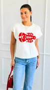 Lobster Embroidered Vest-150 Cardigans/Layers-Dreamers-Coastal Bloom Boutique, find the trendiest versions of the popular styles and looks Located in Indialantic, FL
