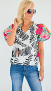 Spring Embroidered Puff Sleeve Blouse-110 Short Sleeve Tops-THML-Coastal Bloom Boutique, find the trendiest versions of the popular styles and looks Located in Indialantic, FL