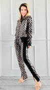 Checkered Sequin Jacket and Pants Set-210 Loungewear/Sets-Rousseau-Coastal Bloom Boutique, find the trendiest versions of the popular styles and looks Located in Indialantic, FL