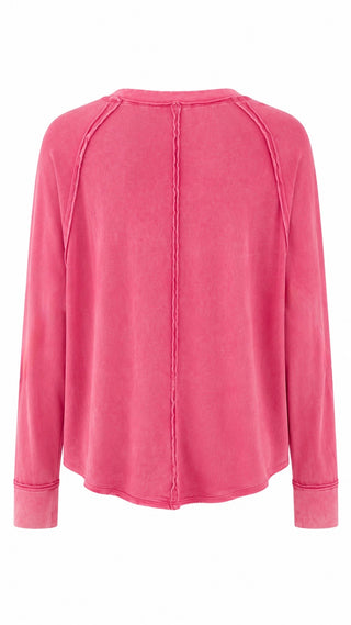 Mineral Wash Raglan Sleeve Top