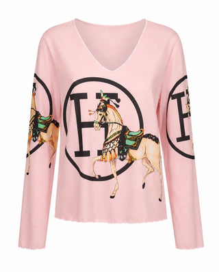 The Hunt Lurex Trim Italian Top- Pink