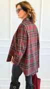 Plaid Petals Corduroy Italian Blouse-110 Long Sleeve Tops-TATTOO Z-Coastal Bloom Boutique, find the trendiest versions of the popular styles and looks Located in Indialantic, FL