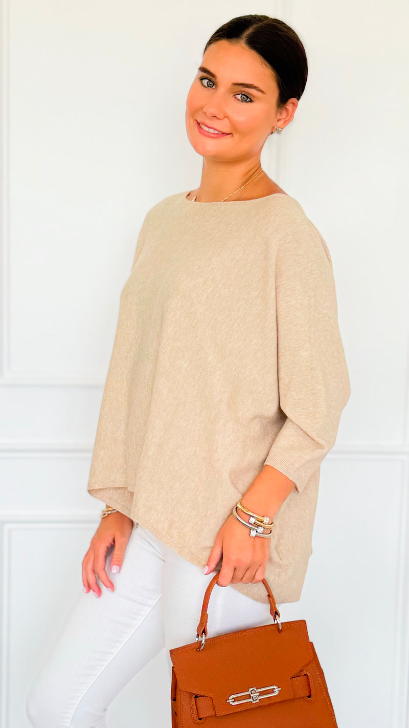 Ease & Flow Italian Dolman Sleeve Sweater-140 Sweaters-Italianissimo-Coastal Bloom Boutique, find the trendiest versions of the popular styles and looks Located in Indialantic, FL