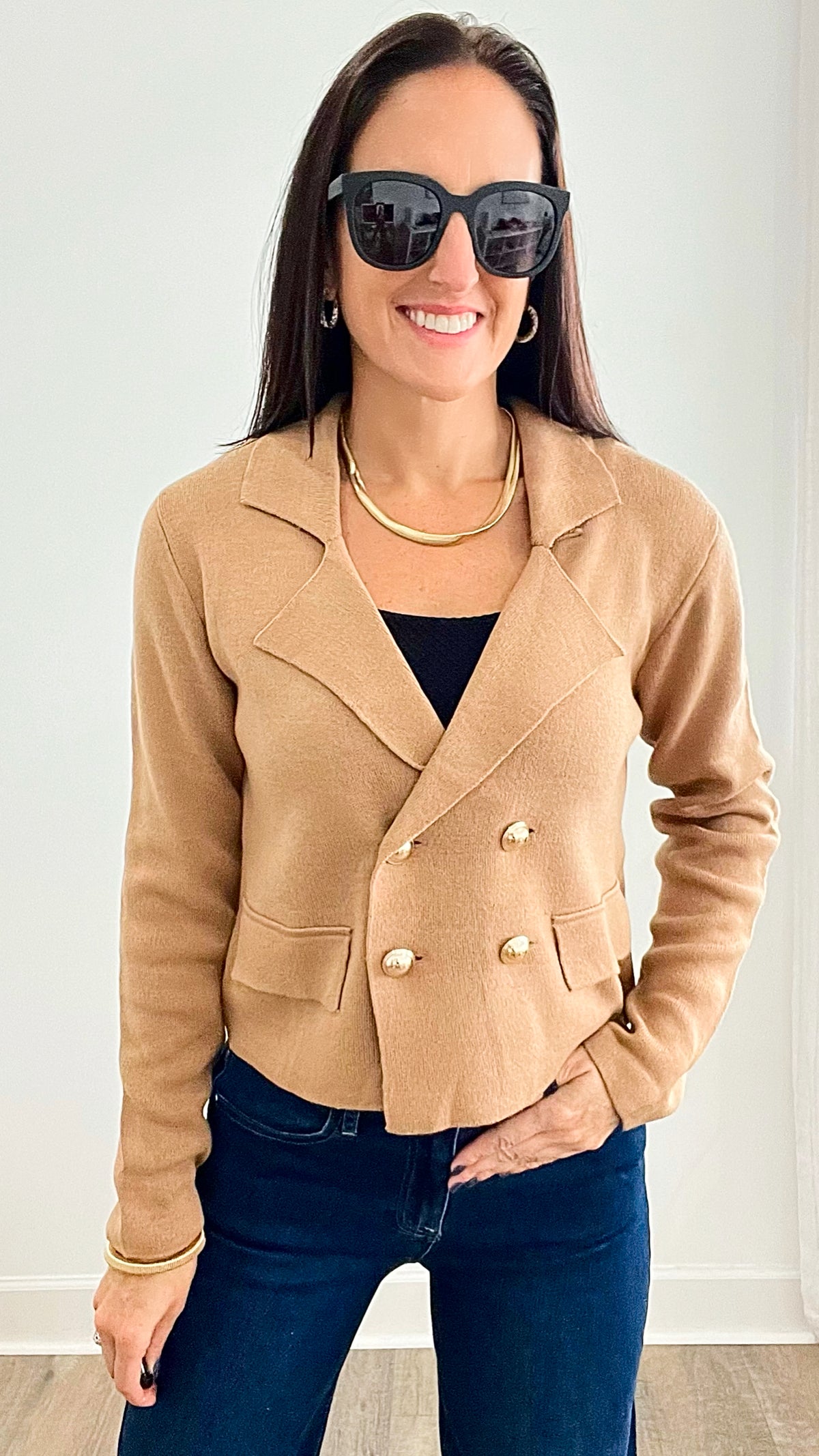 In the Moment Button Up Jacket Coatigan - Camel-150 Cardigan Layers-Love Tree Fashion-Coastal Bloom Boutique, find the trendiest versions of the popular styles and looks Located in Indialantic, FL