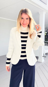 Boardroom Muse Ruffle Sleeve Blazer-160 Jackets-DOE AND RAE-Coastal Bloom Boutique, find the trendiest versions of the popular styles and looks Located in Indialantic, FL