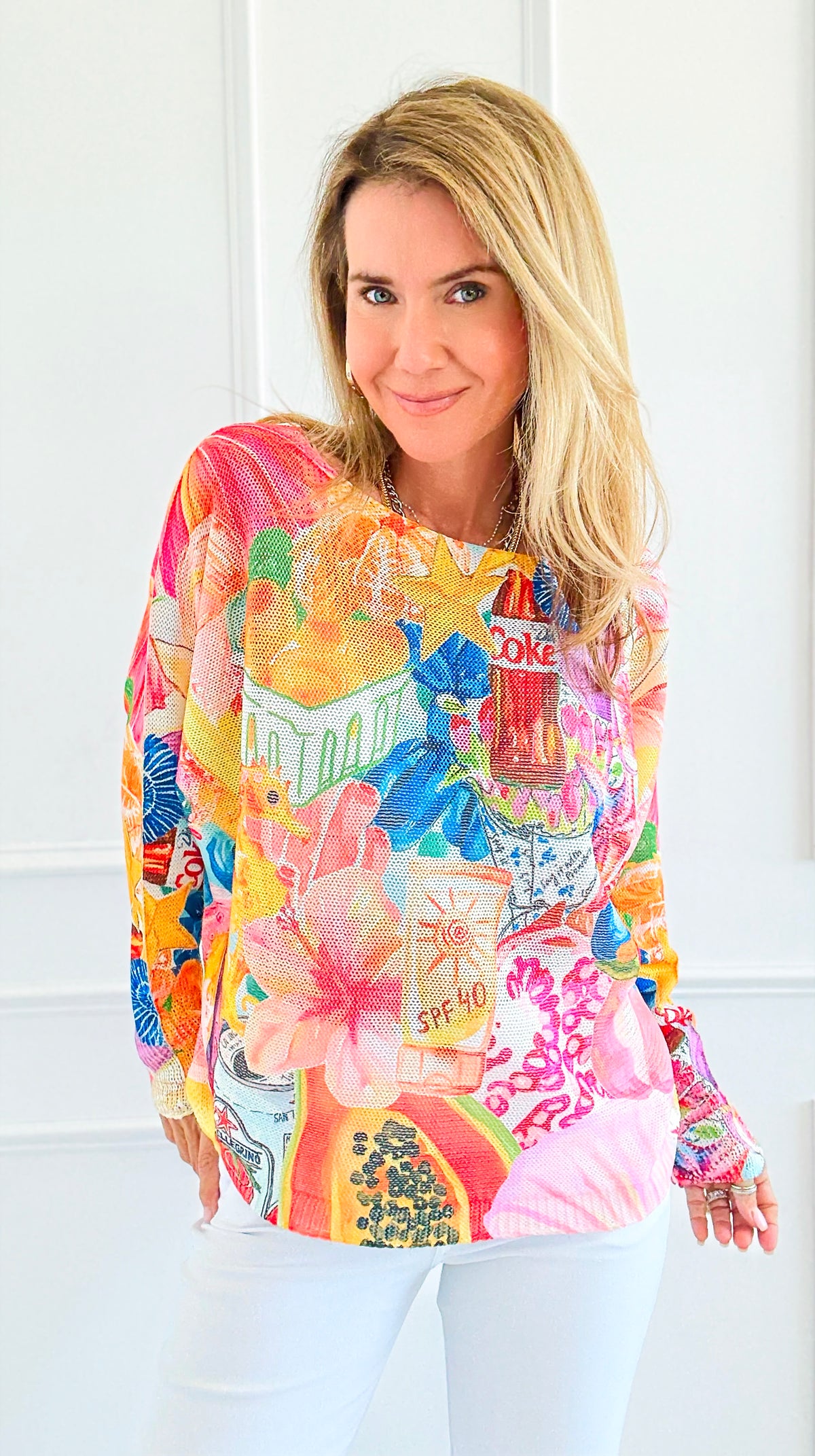 Sea Side Cocktail Italian St Tropez Sweater-140 Sweaters-SORPRESA-Coastal Bloom Boutique, find the trendiest versions of the popular styles and looks Located in Indialantic, FL