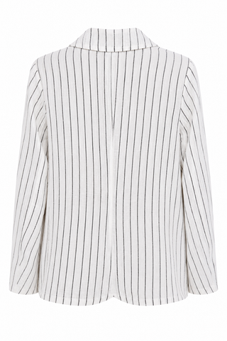 Casual Lines Italian Linen Blazer- White/Black