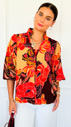 Wild Bloom Button Top-110 Long Sleeve Tops-oddi-Coastal Bloom Boutique, find the trendiest versions of the popular styles and looks Located in Indialantic, FL
