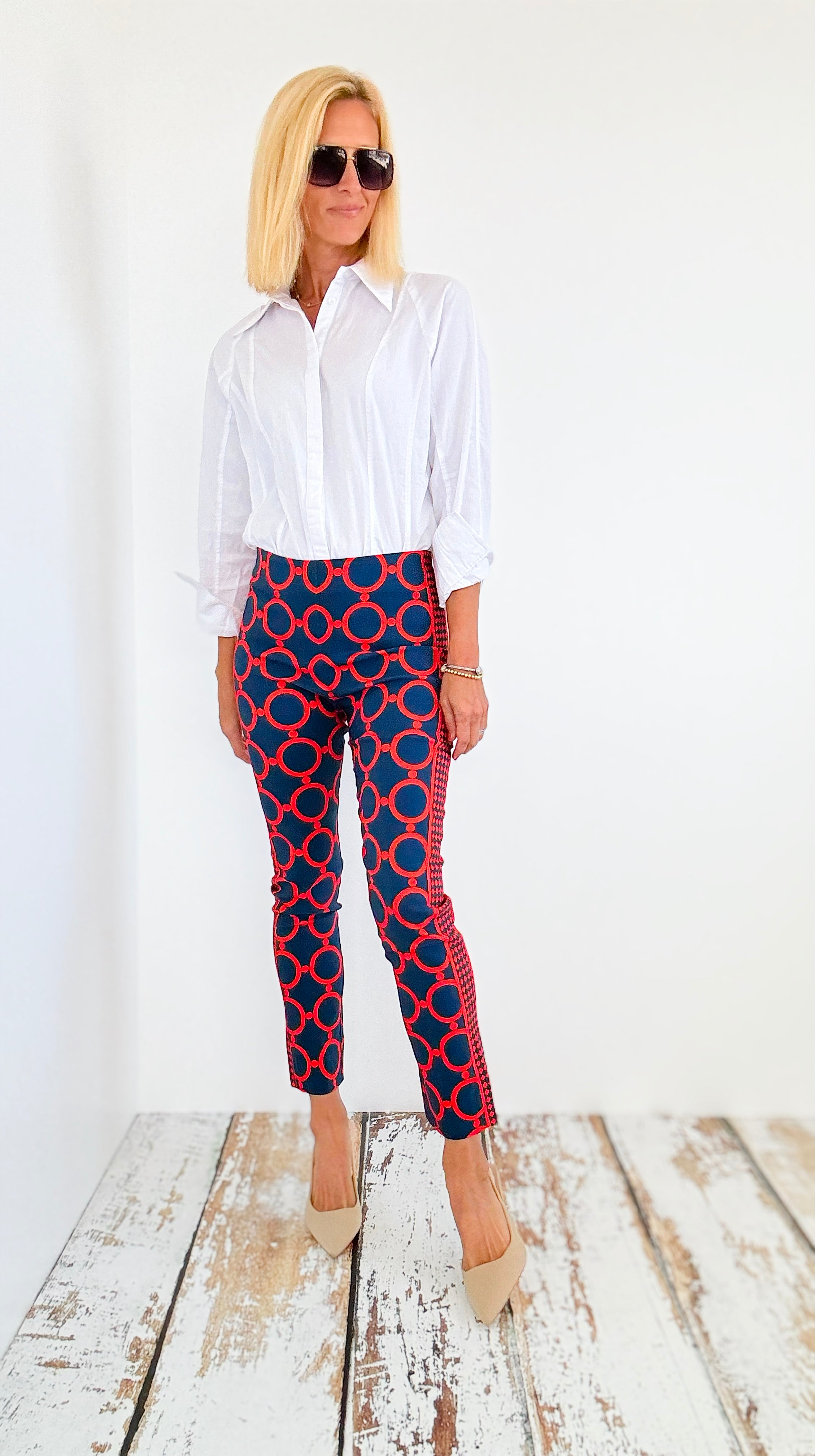 Mod Mosaic Straight Pants-170 Bottoms-Gretchen Scott-Coastal Bloom Boutique, find the trendiest versions of the popular styles and looks Located in Indialantic, FL