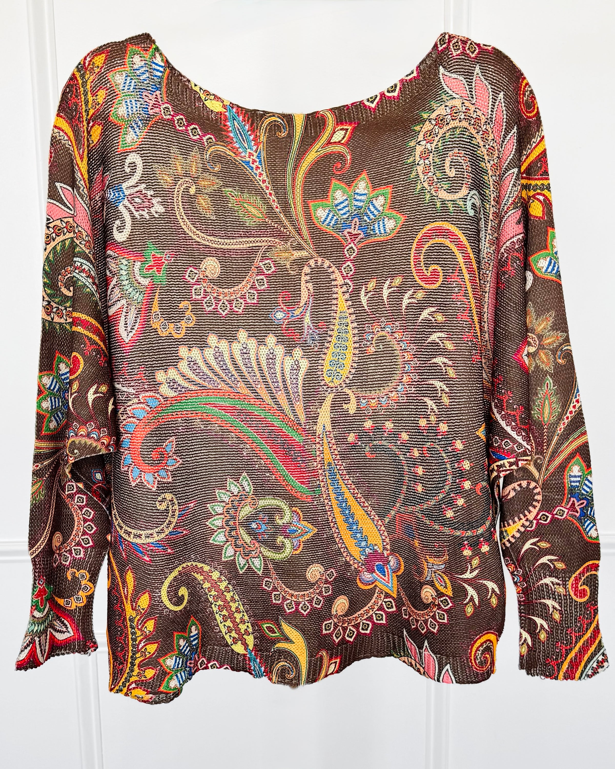 Garden Of Paisley Italian St Tropez Sweater-140 Sweaters-SORPRESA-Coastal Bloom Boutique, find the trendiest versions of the popular styles and looks Located in Indialantic, FL