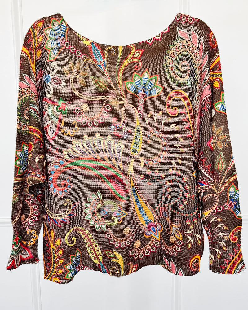 Garden Of Paisley Italian St Tropez Sweater-140 Sweaters-SORPRESA-Coastal Bloom Boutique, find the trendiest versions of the popular styles and looks Located in Indialantic, FL