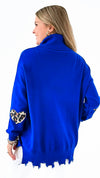 Wild Heart Knit Sweater - Royal Blue-140 Sweaters-VENTI6 OUTLET-Coastal Bloom Boutique, find the trendiest versions of the popular styles and looks Located in Indialantic, FL