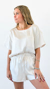 Luxe Lounge Satin Set - Champagne-210 Loungewear/sets-Jodifl-Coastal Bloom Boutique, find the trendiest versions of the popular styles and looks Located in Indialantic, FL