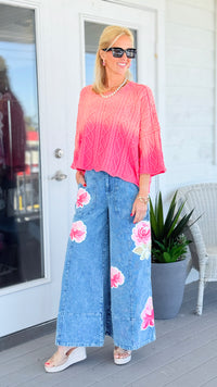 Vintage Blossom Corduroy Pants