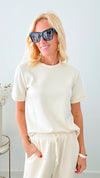 Butter Modal Tee - Eggshell-100 Sleeveless Tops-Before You-Coastal Bloom Boutique, find the trendiest versions of the popular styles and looks Located in Indialantic, FL