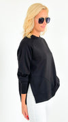 City Vibes Oversized Sweatshirt - Black-130 Long Sleeve Tops-Zenana-Coastal Bloom Boutique, find the trendiest versions of the popular styles and looks Located in Indialantic, FL