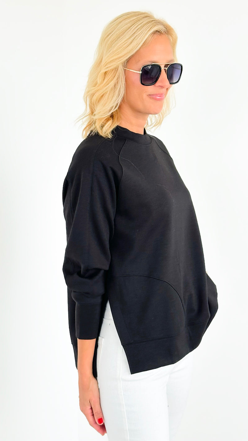 City Vibes Oversized Sweatshirt - Black-130 Long Sleeve Tops-Zenana-Coastal Bloom Boutique, find the trendiest versions of the popular styles and looks Located in Indialantic, FL