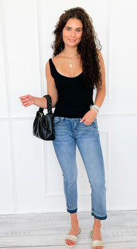 Italian Starlight Flare Ankle Jeans-100 Pants-V SKY-Coastal Bloom Boutique, find the trendiest versions of the popular styles and looks Located in Indialantic, FL