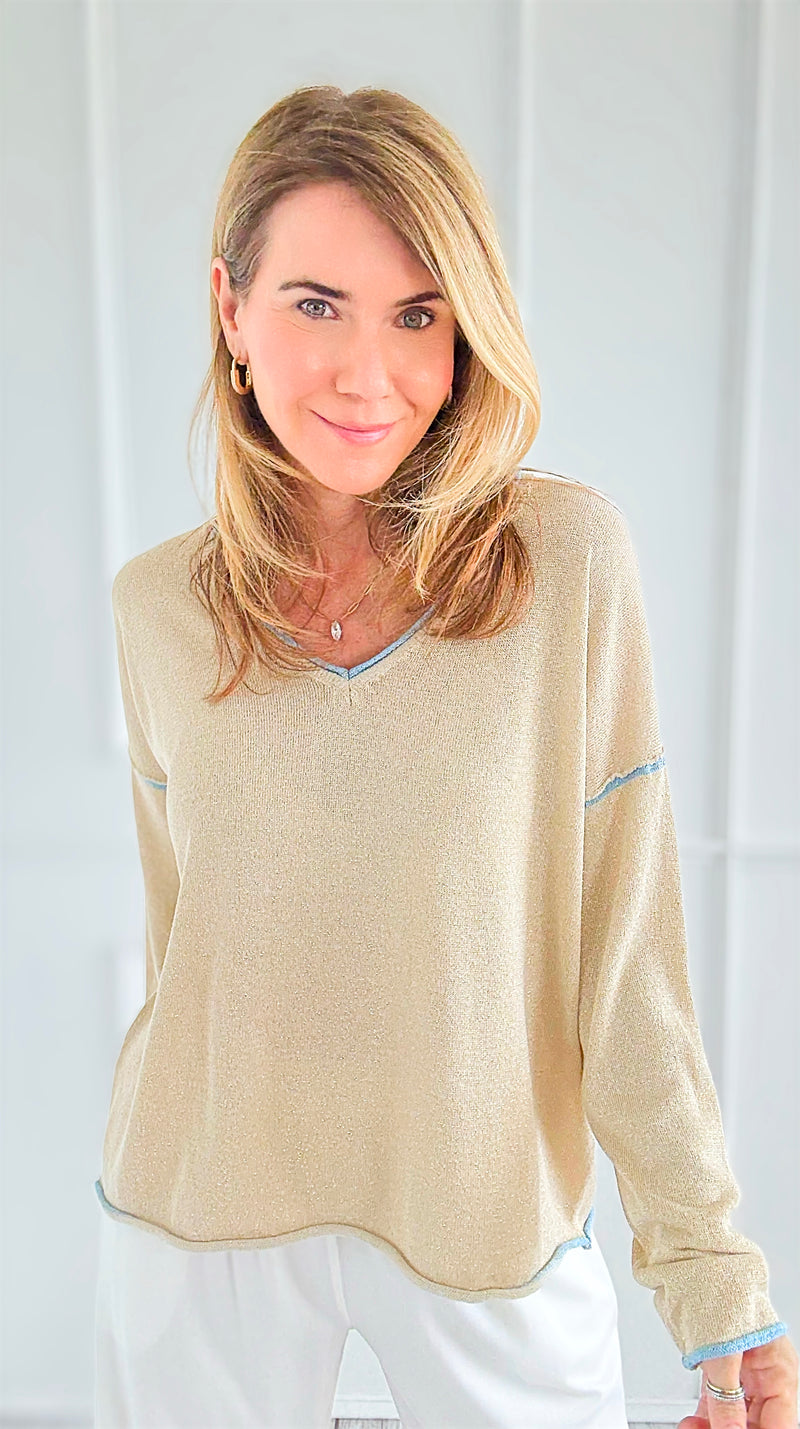 Vibrant Edge Italian Pullover- Sky Blue-110 Long Sleeve Tops-LY PARIS-Coastal Bloom Boutique, find the trendiest versions of the popular styles and looks Located in Indialantic, FL