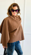 Modern & Elegance Italian Shawl Jacket- Camel-150 Cardigans/Layers-SEE YOU IN ROME-Coastal Bloom Boutique, find the trendiest versions of the popular styles and looks Located in Indialantic, FL
