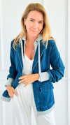 Layered Agenda Hooded Jacket - Dark-160 Jackets-RISEN JEANS-Coastal Bloom Boutique, find the trendiest versions of the popular styles and looks Located in Indialantic, FL