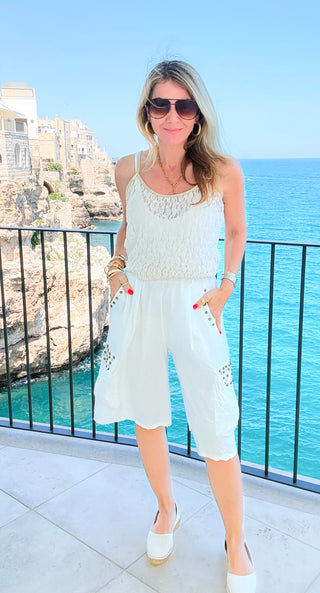 Moonlight & Lace Italian Tank - Beige