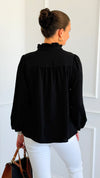 Victorian Muse Ruffle Top - Black-130 Long Sleeve Tops-JODIFL-Coastal Bloom Boutique, find the trendiest versions of the popular styles and looks Located in Indialantic, FL
