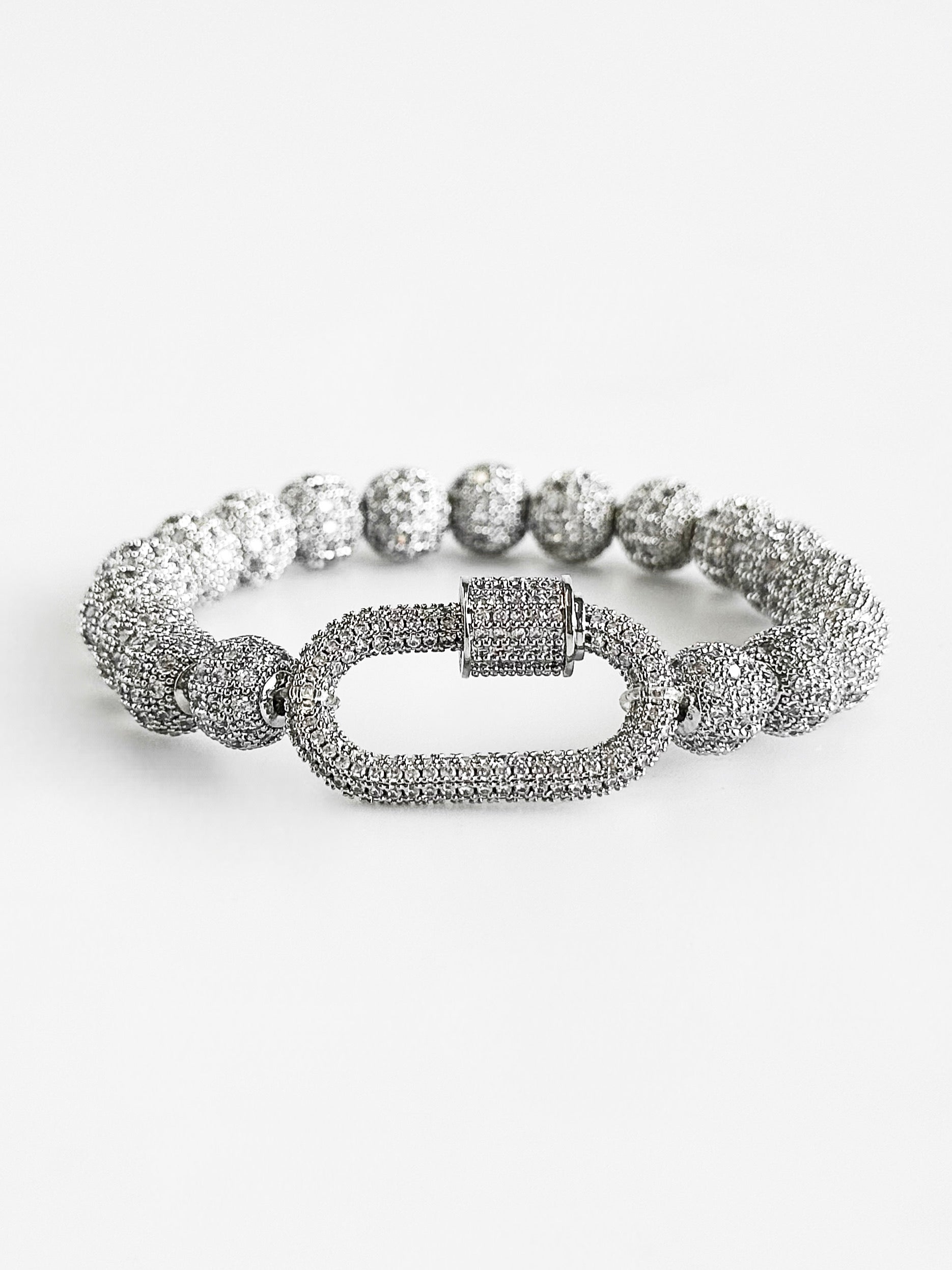 Micropave Carabiner Stretch Bracelet-230 Jewelry-NYC-Coastal Bloom Boutique, find the trendiest versions of the popular styles and looks Located in Indialantic, FL