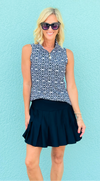 Cascading Pleats Mini Skort - Black-170 Bottoms-ARYEH-Coastal Bloom Boutique, find the trendiest versions of the popular styles and looks Located in Indialantic, FL