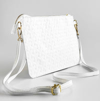 Italian Textured Leather Zip Clutch-White-240 Bags-DEDA LEATHER-Coastal Bloom Boutique, find the trendiest versions of the popular styles and looks Located in Indialantic, FL