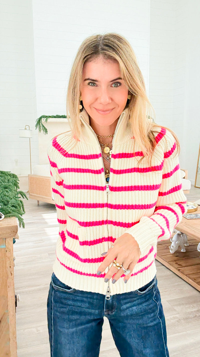 Harborline Luxe Zip Sweater-140 Sweaters-Rousseau-Coastal Bloom Boutique, find the trendiest versions of the popular styles and looks Located in Indialantic, FL