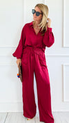 Slow Mornings Set - Burgundy-210 Loungewear/Sets-Jodifl-Coastal Bloom Boutique, find the trendiest versions of the popular styles and looks Located in Indialantic, FL