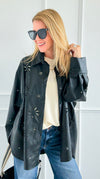 Ember Etch Italian Faux Leather Top-110 Long Sleeve Tops-TATTOO Z-Coastal Bloom Boutique, find the trendiest versions of the popular styles and looks Located in Indialantic, FL