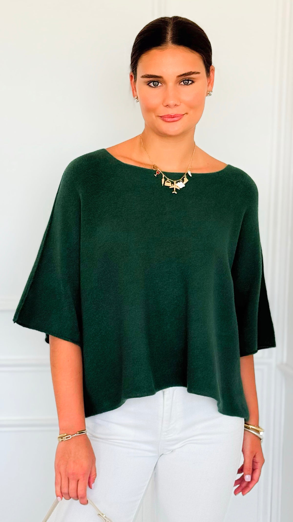 Winter in Amalfi Italian Top - Forest Green-140 Sweaters-Italianissimo-Coastal Bloom Boutique, find the trendiest versions of the popular styles and looks Located in Indialantic, FL