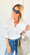 Sophia Ruffled Italian Shirt-110 Long Sleeve Tops-TATTOO Z-Coastal Bloom Boutique, find the trendiest versions of the popular styles and looks Located in Indialantic, FL