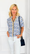 Speed Track Zig Zag Stripe Blouse-110 short Sleeve Top-VOY-Coastal Bloom Boutique, find the trendiest versions of the popular styles and looks Located in Indialantic, FL