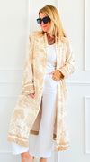 Adorable Italian Long Jacket- Beige-160 Jackets-K2-Coastal Bloom Boutique, find the trendiest versions of the popular styles and looks Located in Indialantic, FL