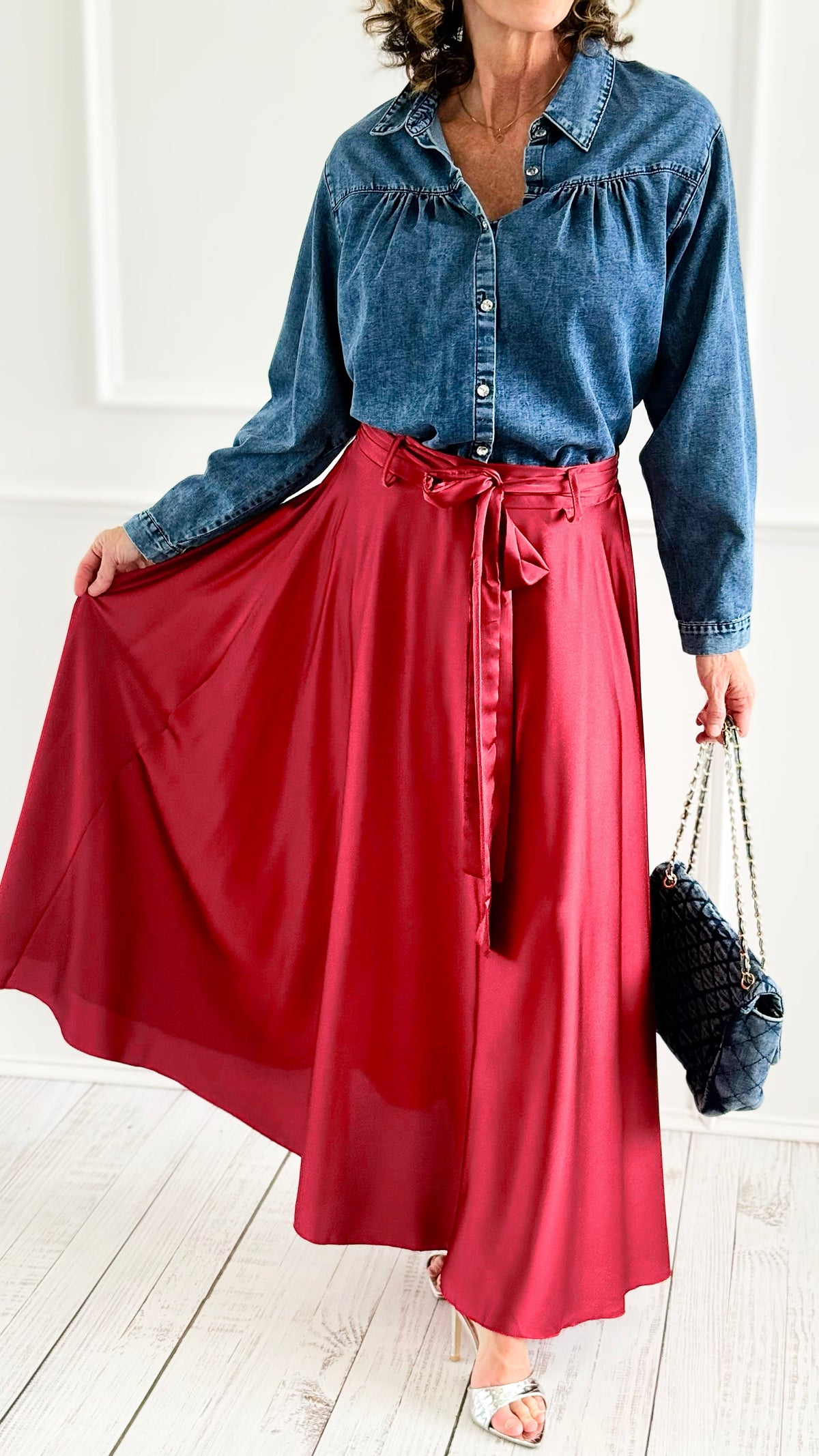 Azure Dream Italian Maxi Skirt- Wine-170 Bottoms-AZUL MONACO-Coastal Bloom Boutique, find the trendiest versions of the popular styles and looks Located in Indialantic, FL