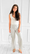Golden Hour Pants - Grey-170 Bottoms-GLAM-Coastal Bloom Boutique, find the trendiest versions of the popular styles and looks Located in Indialantic, FL