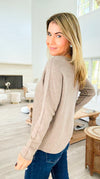 Soho Italian V-Neck Pullover - Ash Mocha-140 Sweaters-Italianissimo-Coastal Bloom Boutique, find the trendiest versions of the popular styles and looks Located in Indialantic, FL