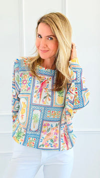 Tropical Windows Italian St Tropez Sweater-140 Sweaters-SORPRESA-Coastal Bloom Boutique, find the trendiest versions of the popular styles and looks Located in Indialantic, FL